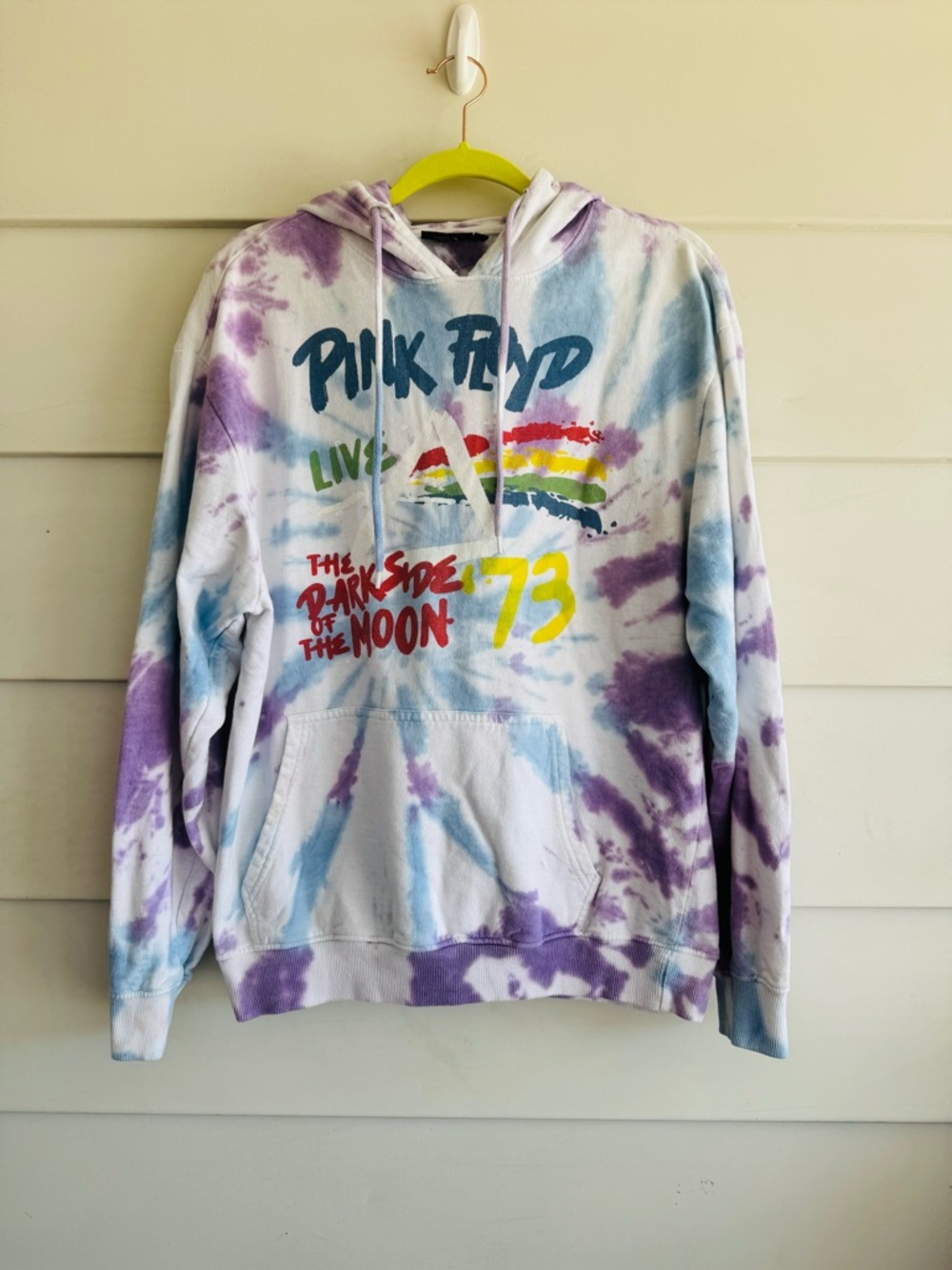 Pink Floyd Pastel Tie Die Hoodie Sweatshirt L